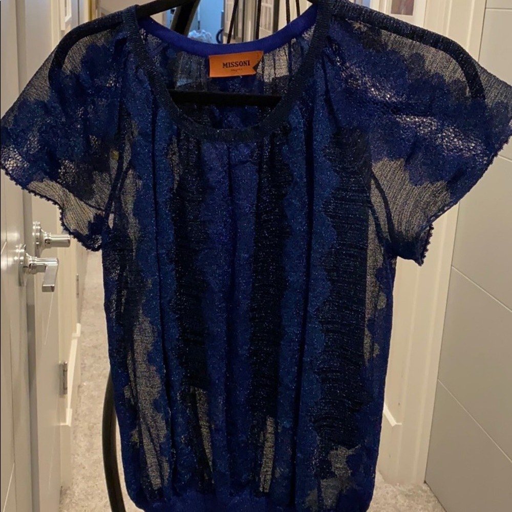 Missioni blue sheer top